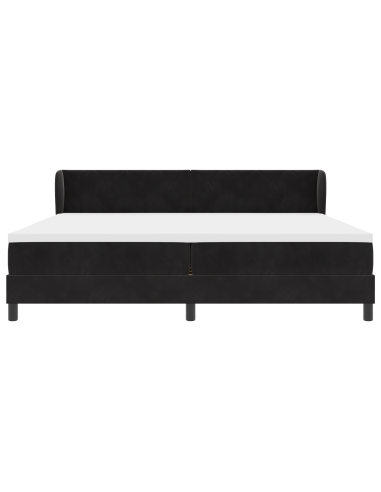 Letto a molle con materasso Nero 200 x 200 cm Velluto