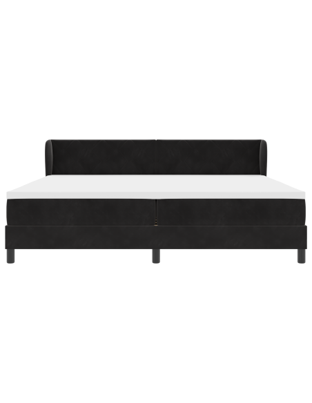 Letto a molle con materasso Nero 200 x 200 cm Velluto