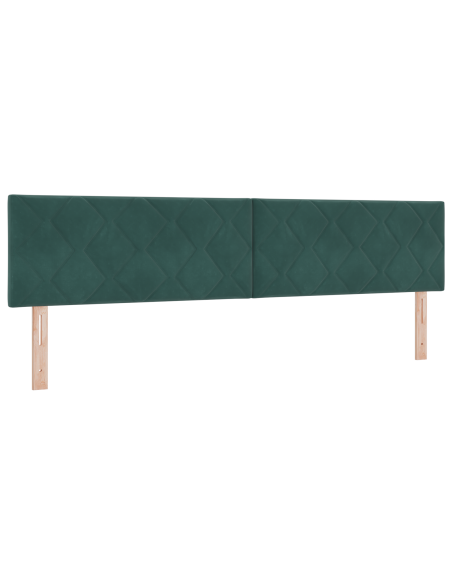 Letto Box Spring con Materasso Verde Scuro 200x200 cm in Velluto