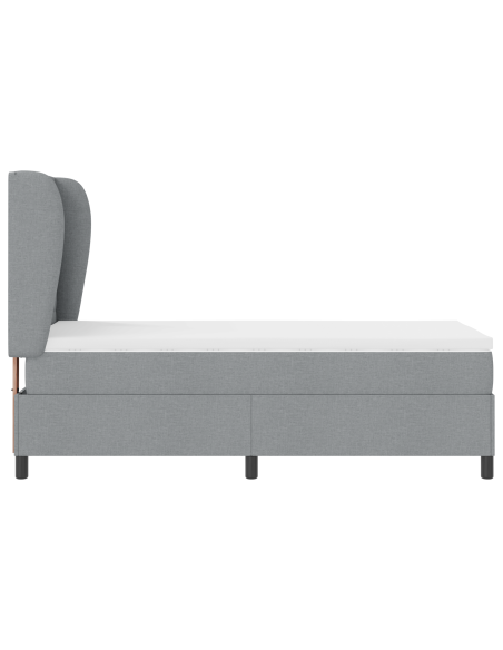 Letto a Box Spring con Materasso in Grigio Chiaro, 80x200 cm, Tessuto