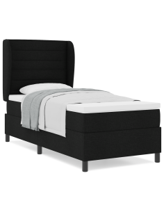 Letto a molle con materasso Nero 80 x 200 cm Tessuto 2