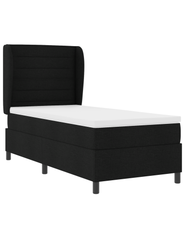Letto a molle con materasso Nero 80 x 200 cm Tessuto