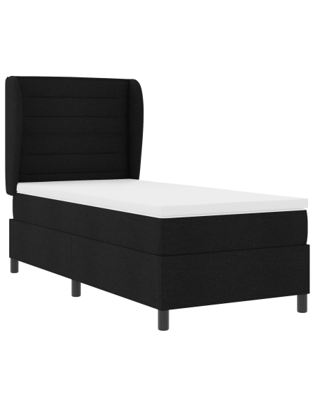 Letto Box Spring con Materasso  Nero 80x200 cm Tessuto