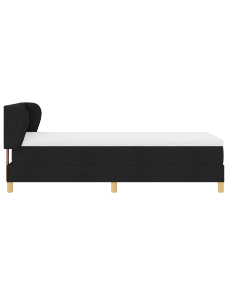 letto a box spring  con materasso nero 90x200 cm in tessuto