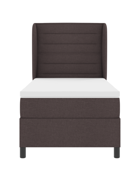 Letto a box spring  con materasso marrone scuro 80x200 cm in tessuto