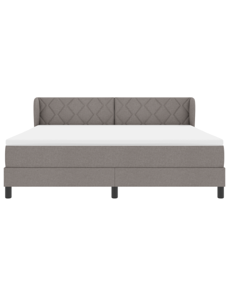 Letto a Box Spring con Materasso Tortora 180x200 cm in Tessuto