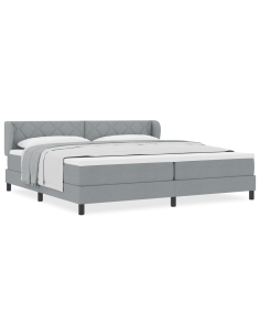 Letto a molle con materasso Grigio chiaro 200 x 200 cm Tessuto 2