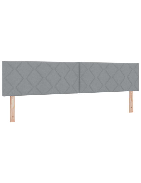 Letto Box Spring con Materasso Grigio Chiaro 200x200 cm Tessuto