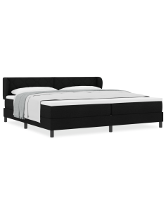 Letto a molle con materasso Nero 200 x 200 cm Tessuto 2