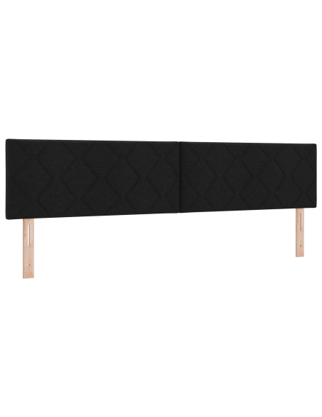 Letto Box Spring Nero con Materasso , 200x200 cm, Tessuto