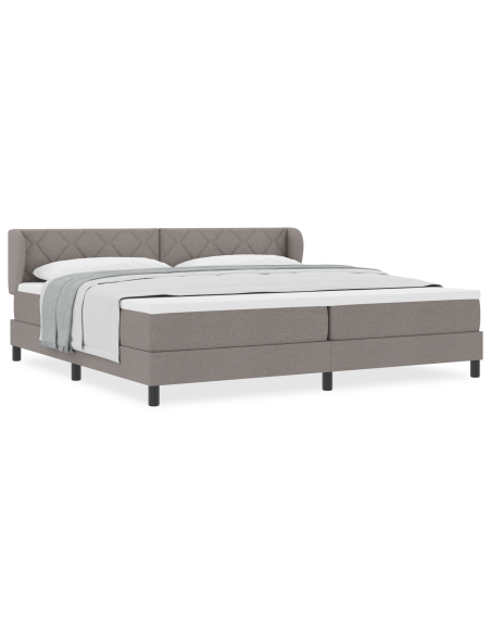 Letto a Rete con Materasso - Tortora, 200x200 cm, Tessuto