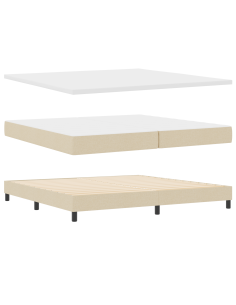 Letto a molle con materasso Crema 200 x 200 cm Tessuto 2