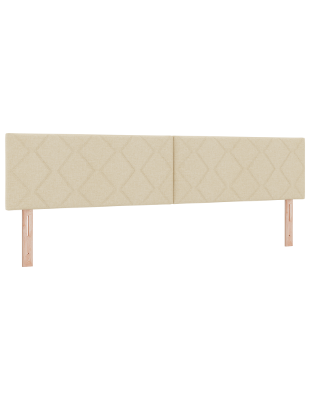 Letto a molle con materasso Crema 200 x 200 cm Tessuto