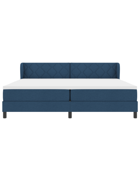 Letto a molle con materasso Blu 200 x 200 cm Tessuto