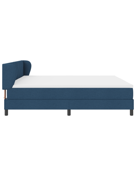Letto Box Spring con Materasso Blu 200x200 cm Tessuto