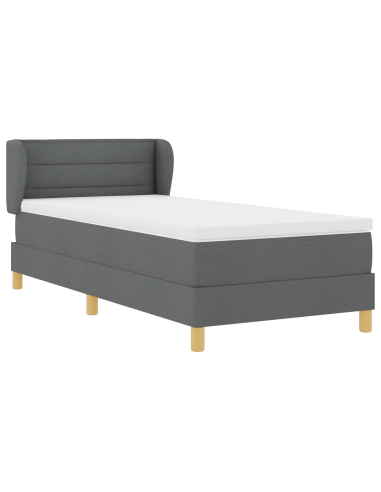 Letto a molle con materasso Grigio scuro 80 x 200 cm Tessuto