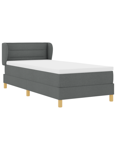 Letto a Box Spring con Materasso Grigio Scuro 80x200 cm Tessuto