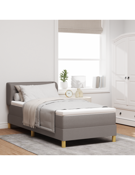 Letto a Molle con Materasso Tortora 80x200 cm Tessuto