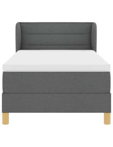 Letto a molle con materasso Grigio scuro 90 x 190 cm Tessuto