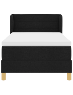 Letto a molle con materasso Nero 90 x 190 cm Tessuto 2