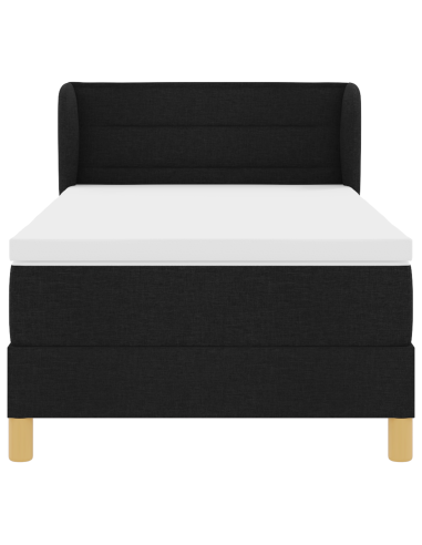 Letto a molle con materasso Nero 90 x 190 cm Tessuto