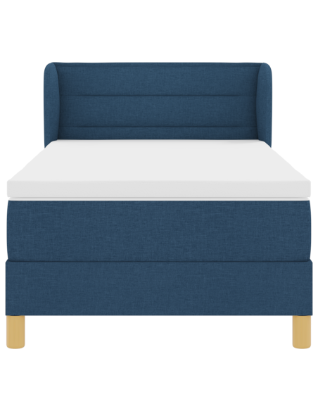 Letto Box Spring con Materasso - Blu, 90x190 cm, Tessuto