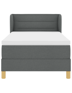 Letto a molle con materasso Grigio scuro 90 x 200 cm Tessuto 2