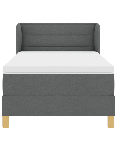 Letto Box Spring con Materasso Grigio Scuro 90x200 cm in tessuto
