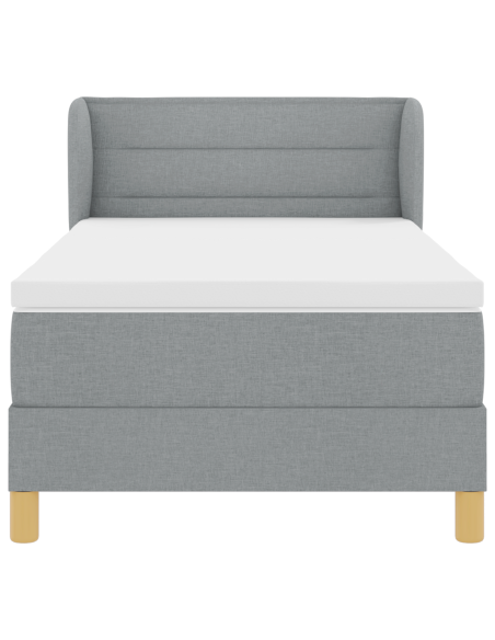 Letto a molle  con materasso grigio chiaro 100x200 cm in tessuto