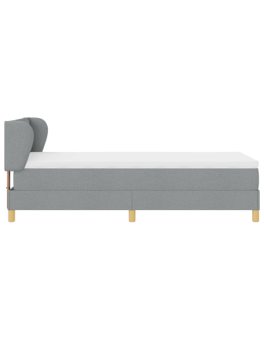 Letto a molle con materasso Grigio chiaro 100 x 200 cm Tessuto