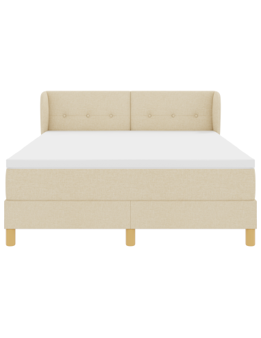 Letto a molle con materasso Crema 140 x 200 cm Tessuto