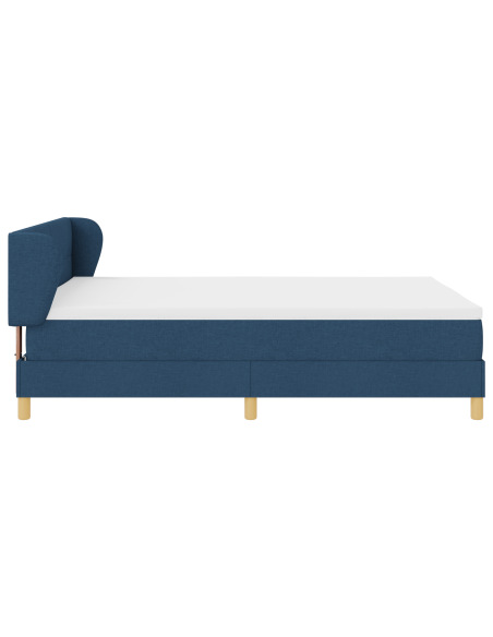 Letto Box Spring con Materasso Blu 140x200 cm in Tessuto