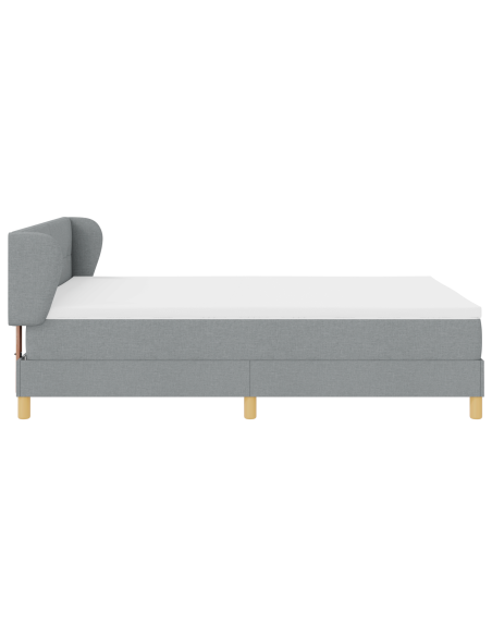 Letto Box Spring con Materasso - Grigio Chiaro, 160x200 cm, Tessuto