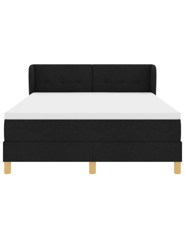 Letto a molle con materasso Nero 160 x 200 cm Tessuto