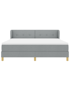 Letto a molle con materasso Grigio chiaro 180 x 200 cm Tessuto 2