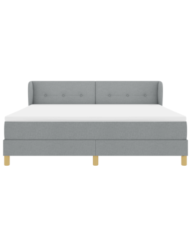 Letto a molle con materasso Grigio chiaro 180 x 200 cm Tessuto