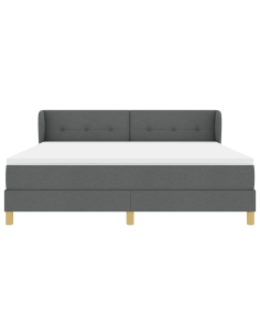Letto a molle con materasso Grigio scuro 180 x 200 cm Tessuto 2