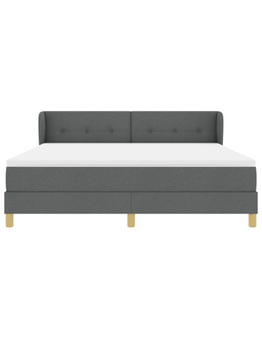 Letto a molle con materasso Grigio scuro 180 x 200 cm Tessuto