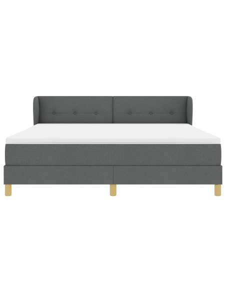 Letto a molle con materasso Grigio scuro 180 x 200 cm Tessuto