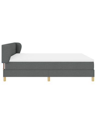 Letto a molle con materasso Grigio scuro 180 x 200 cm Tessuto