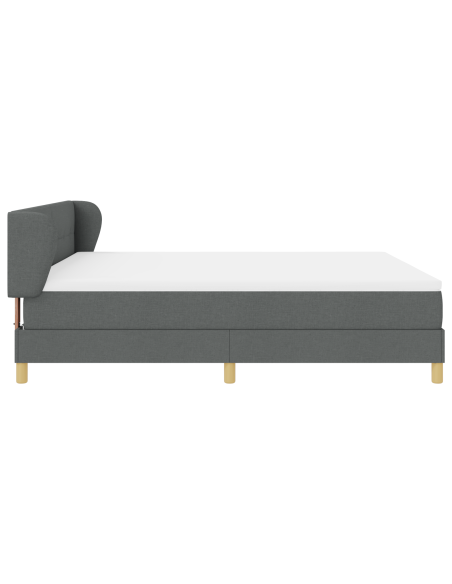 Letto a molle con materasso Grigio scuro 180 x 200 cm Tessuto