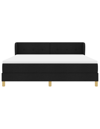 Letto a molle con materasso Nero 180 x 200 cm Tessuto