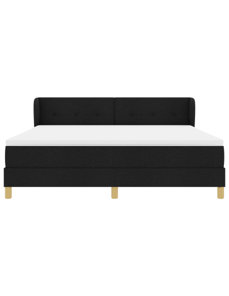 Letto Box Spring con Materasso Nero 180x200 cm Tessuto