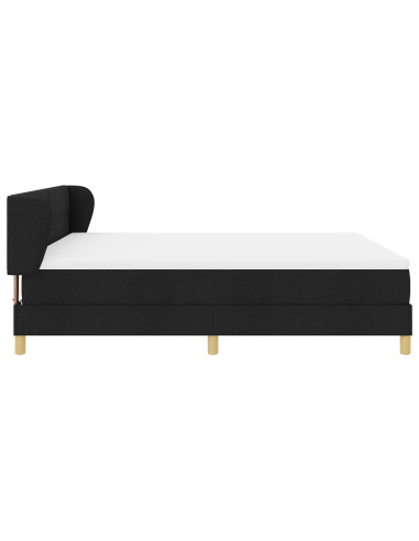 Letto a molle con materasso Nero 180 x 200 cm Tessuto