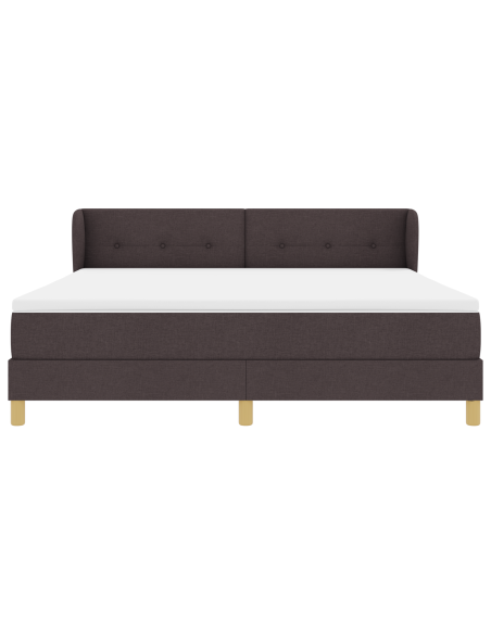 Letto con Materasso in Tessuto Marrone Scuro, 180x200 cm