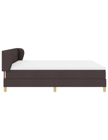 Letto con Materasso in Tessuto Marrone Scuro, 180x200 cm