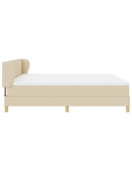 Letto Box Spring  con Materasso in Panna, 180x200 cm, Tessuto