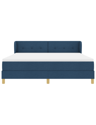 Letto a molle con materasso Blu 180 x 200 cm Tessuto