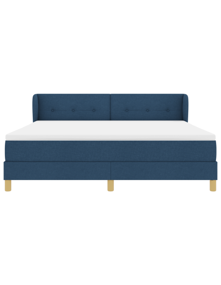 Letto con Rete a Molla e Materasso - Blu, 180x200 cm, Tessuto