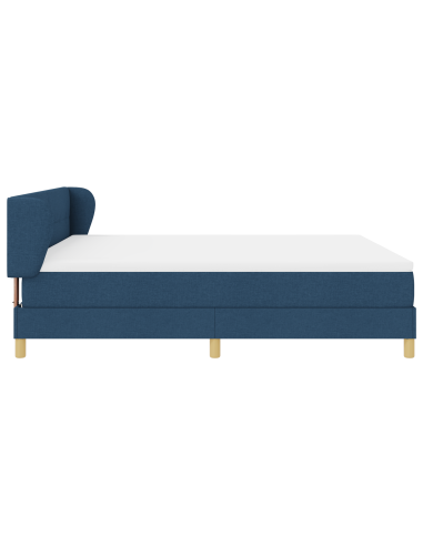 Letto a molle con materasso Blu 180 x 200 cm Tessuto